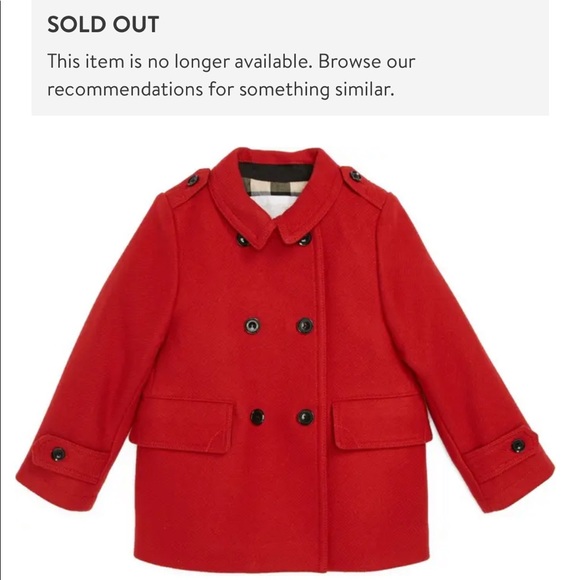 Burberry Other - Girls Burberry Wool Blend Pleated Coat 3T